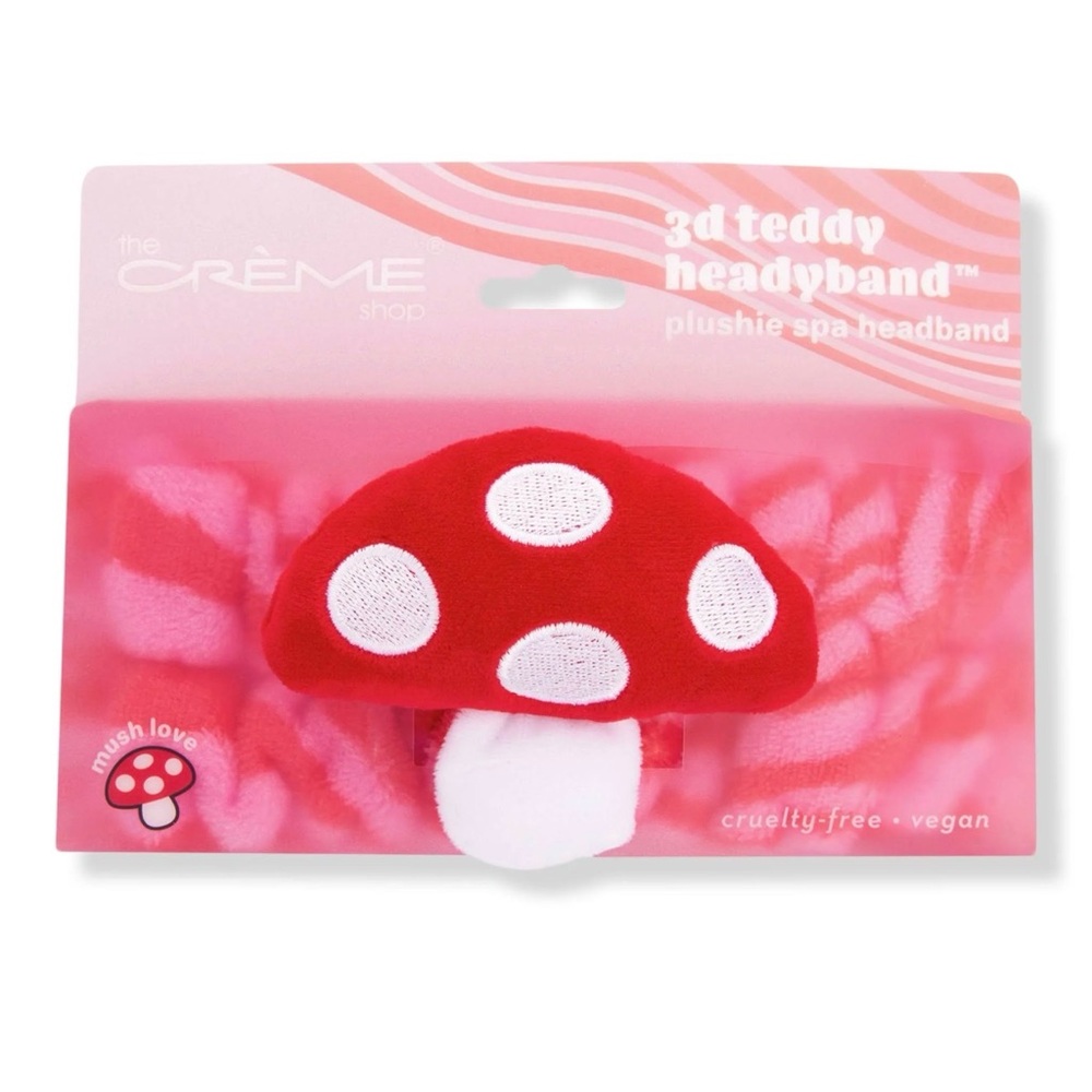 New The Crème Shop 3DRed Mushroom Teddy Headband